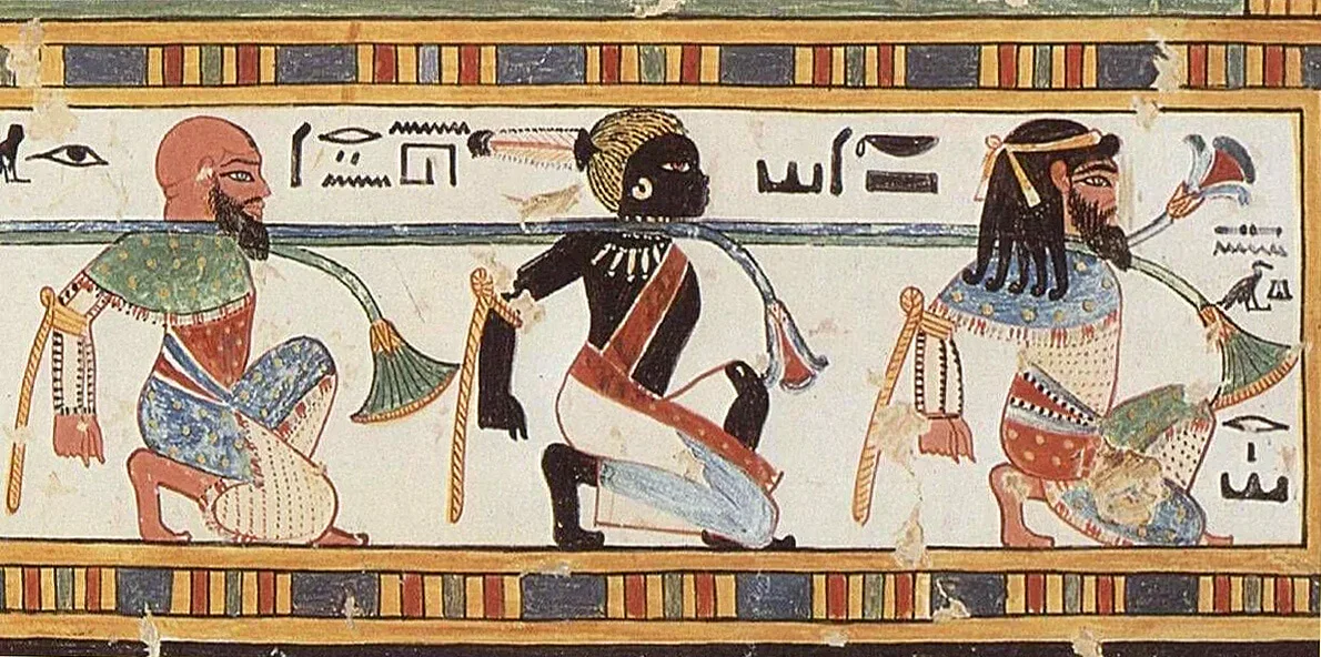 Malowidło z grobowca Setiego I (ok. 1250 BC) - Egipska klasyfikacja ras ludzi
