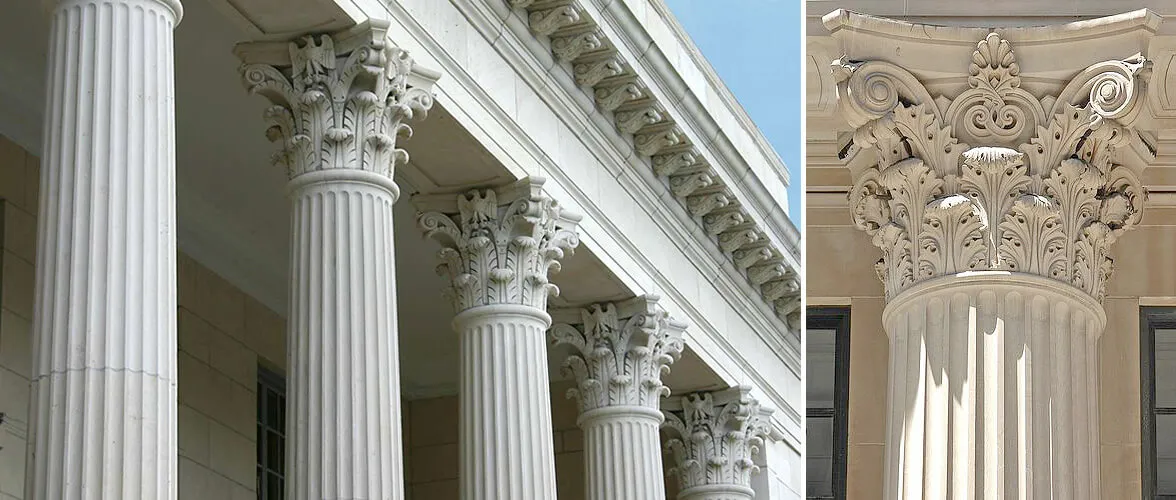 Przykład kolumny korynckiej z jej charakterystycznym kapitolem