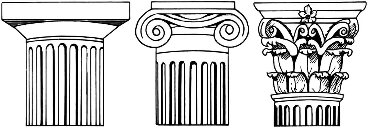 Przykład kolumny korynckiej z jej charakterystycznym kapitolem