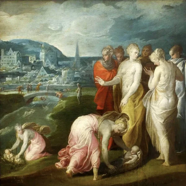 Niccolo dell-Abate - Moses Rescued-from the Nile (1550)