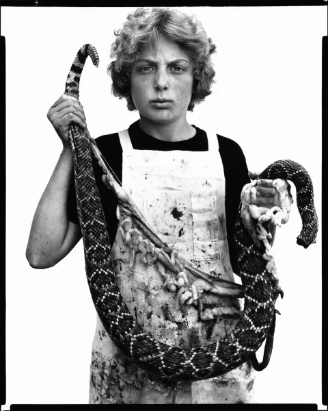 Richard Avedon - Boyd Fortin - Thirteen Year Old Rattlesnake Skinner Sweetwater - Texas (March 10th 1979)