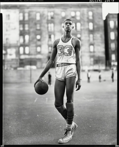 Richard Avedon - Lew Alcindor - basketball player 61st Street and Amsterdam Avenue New York (May 2nd,+1963)