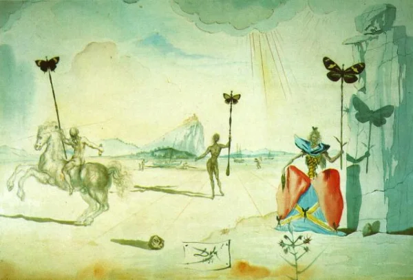 Salvador Dali - Landscape with cavalier and gala (1951)