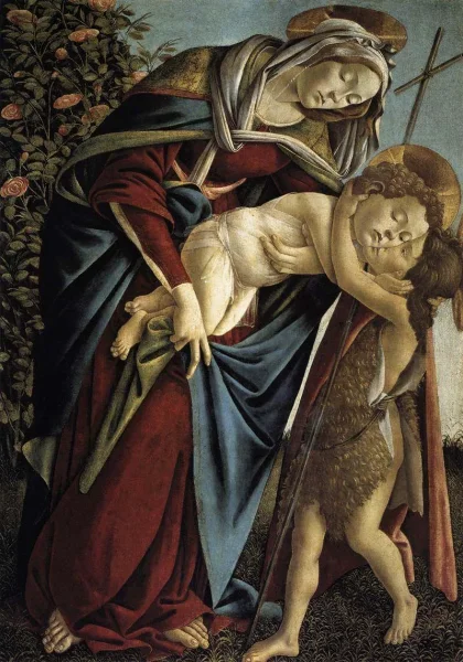 Sandro Botticelli - Madonna and Child and the Young St John the Baptis (1890-95)